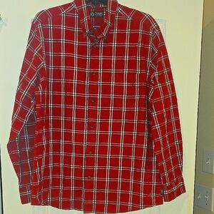 NWOT Chaps Men's Red and White Checkered Shirt